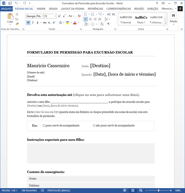 DOCX aberto para edição no Word DOCX aberto para edição no Word