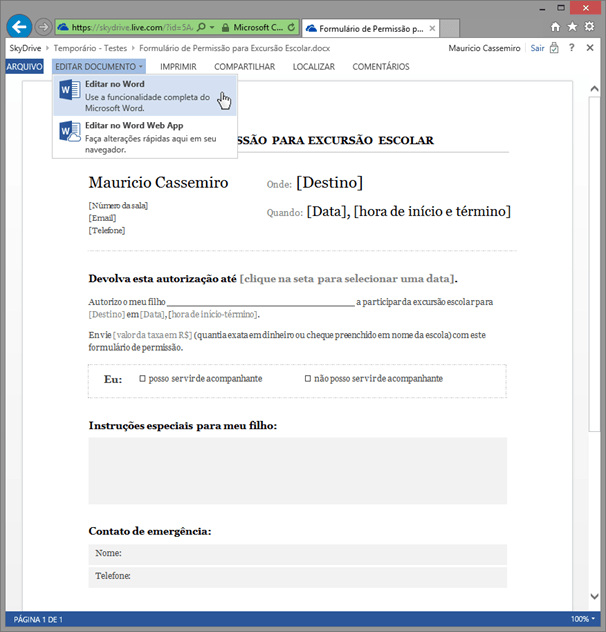 Editando com Word Editando com Word