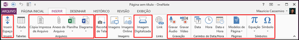 Guia Inserir OneNote Guia Inserir OneNote