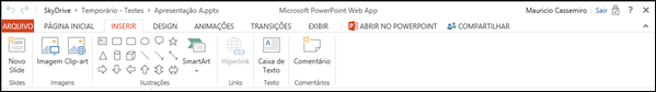 Guia Inserir PowerPoint Web App Guia Inserir PowerPoint Web App