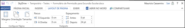 Guia Layout de Pagina Word Web App Guia Layout de Pagina Word Web App