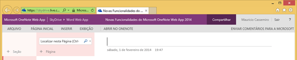Microsoft OneNote Web App 2014 Microsoft OneNote Web App 2014